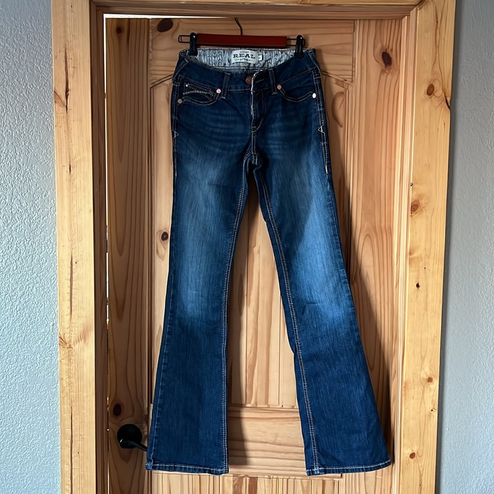 Ariat Blue Boot Cut Jeans with Classic Style and Fading Effect - Picture 6 of 6